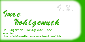 imre wohlgemuth business card